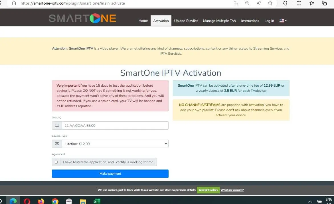 smart one iptv activation